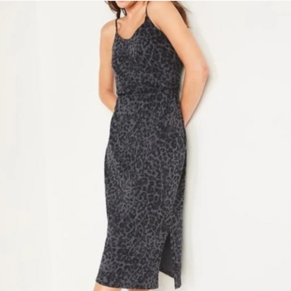 - Old Navy leopard print adjust spaghetti string elastic waist cotton midi…